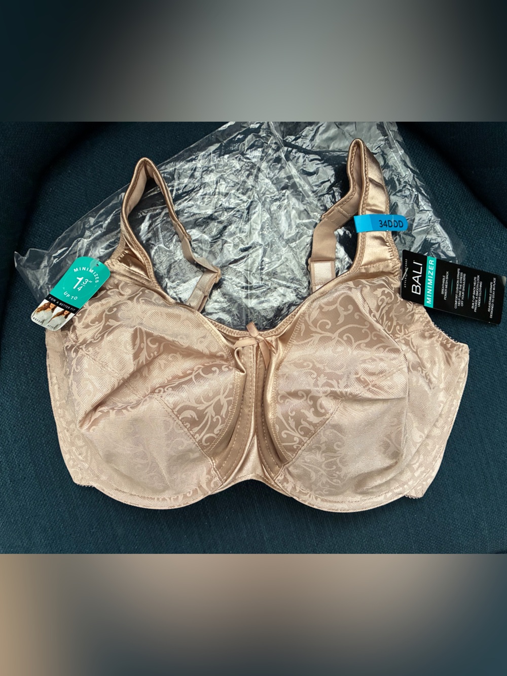 Bali Minimizer Bra in Nude/Beige with Jacquard
